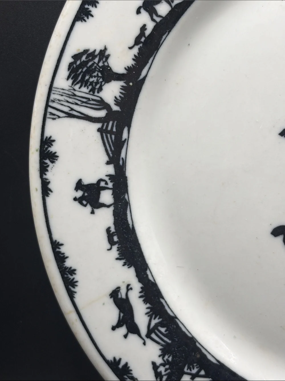 Warwick Nathan Straus & Sons Hunt Scene Silhouette Restaurant Ware Vintage Plate